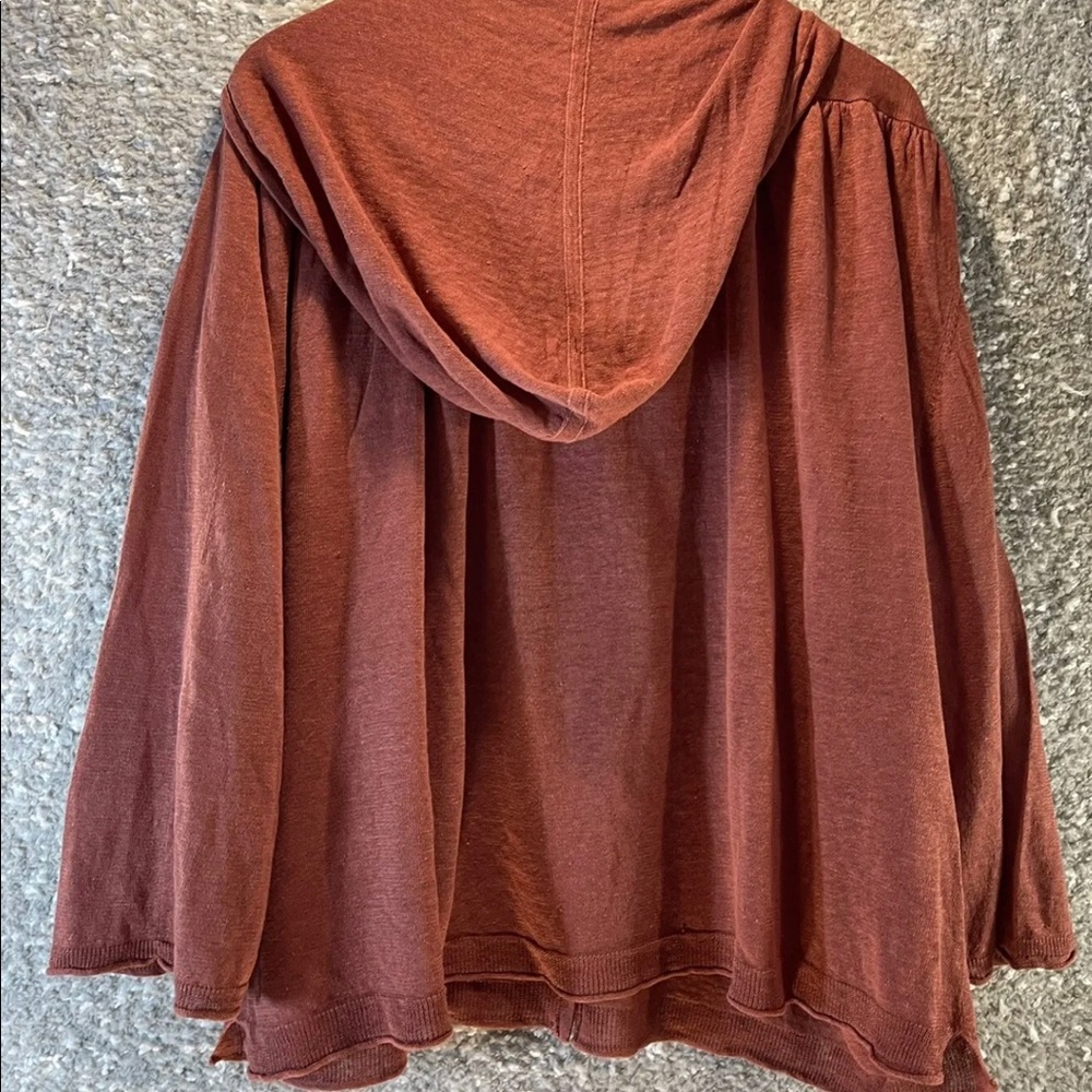 Wrap London Knit Linen Hoodie Chili - Picture 4 of 9